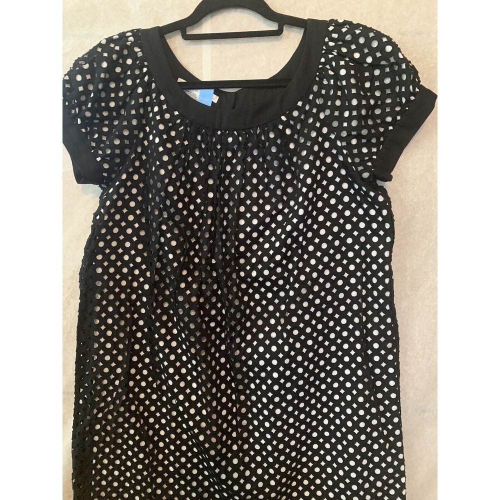 MAGGY LONDON Women's Black Eyelet Dress Size  M (1378)